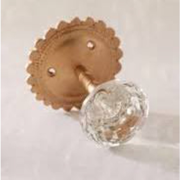 UO Antique Crystal & Brass Doorknob Curtain Tie-back Hooks (set of 2) - Picture 5 of 5